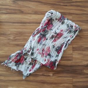 Lightweight floral scarf